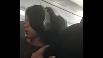 Guy Fingering Ebony Pussy On Airplane Untill She Cums
