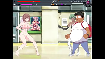 Pretty college lady has sex with man in Orgafighter erotic hentai ryona game video