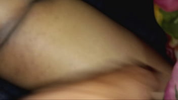 He spreads her pussy and stuffs his cock in her clit until he cums all over her pussy.